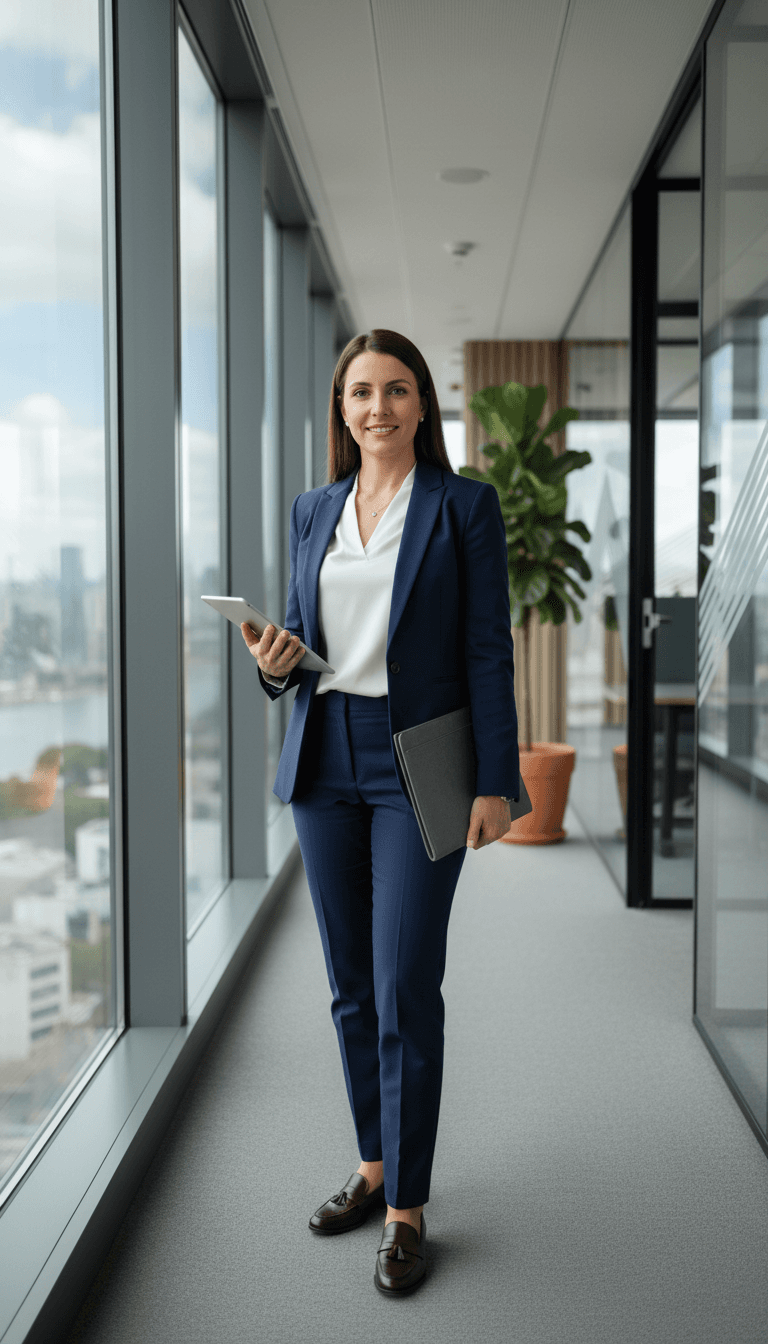 Professional marketing consultant working in a modern office setting