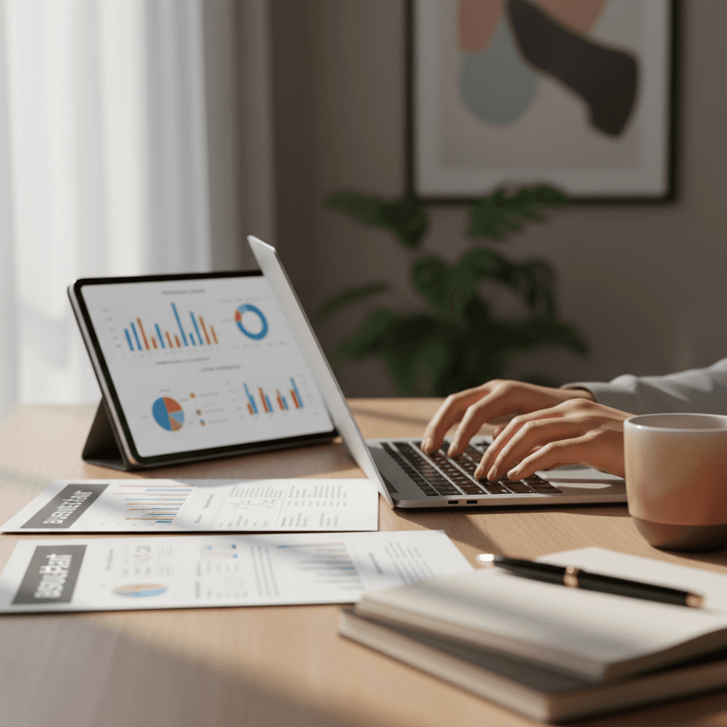 Veteran-owned consulting professional working at a desk in Alabama